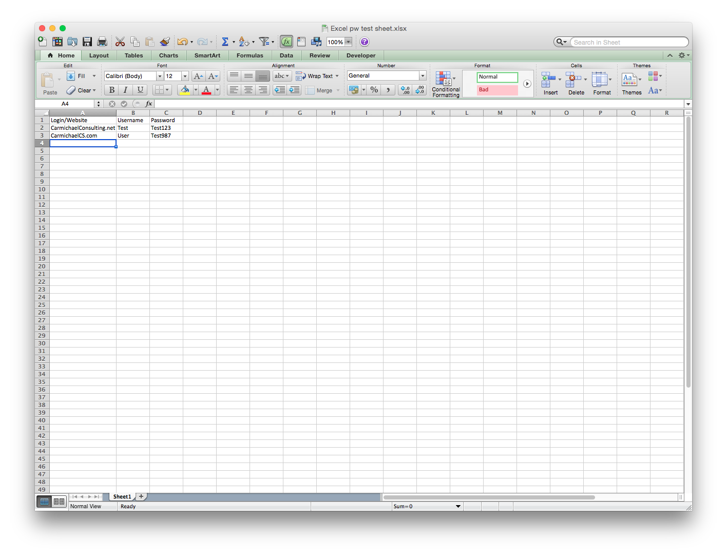 Mac Excel doc