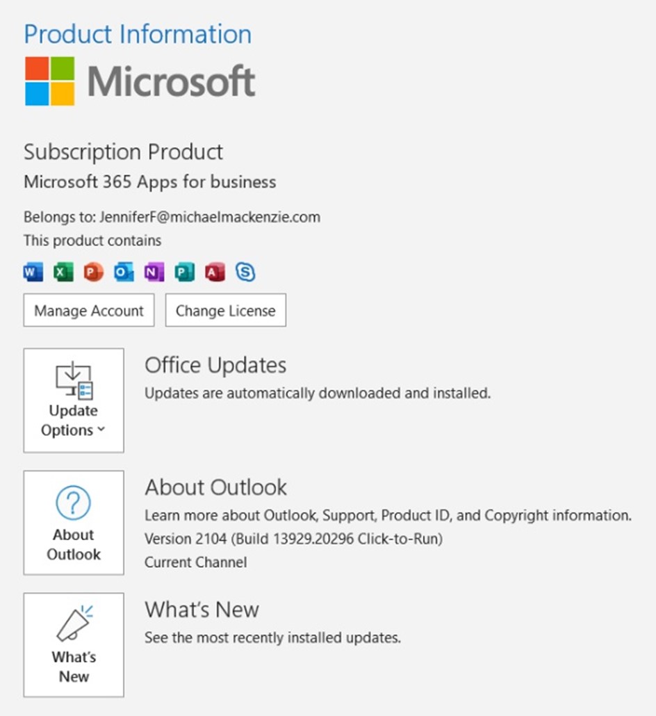 how to update outlook version