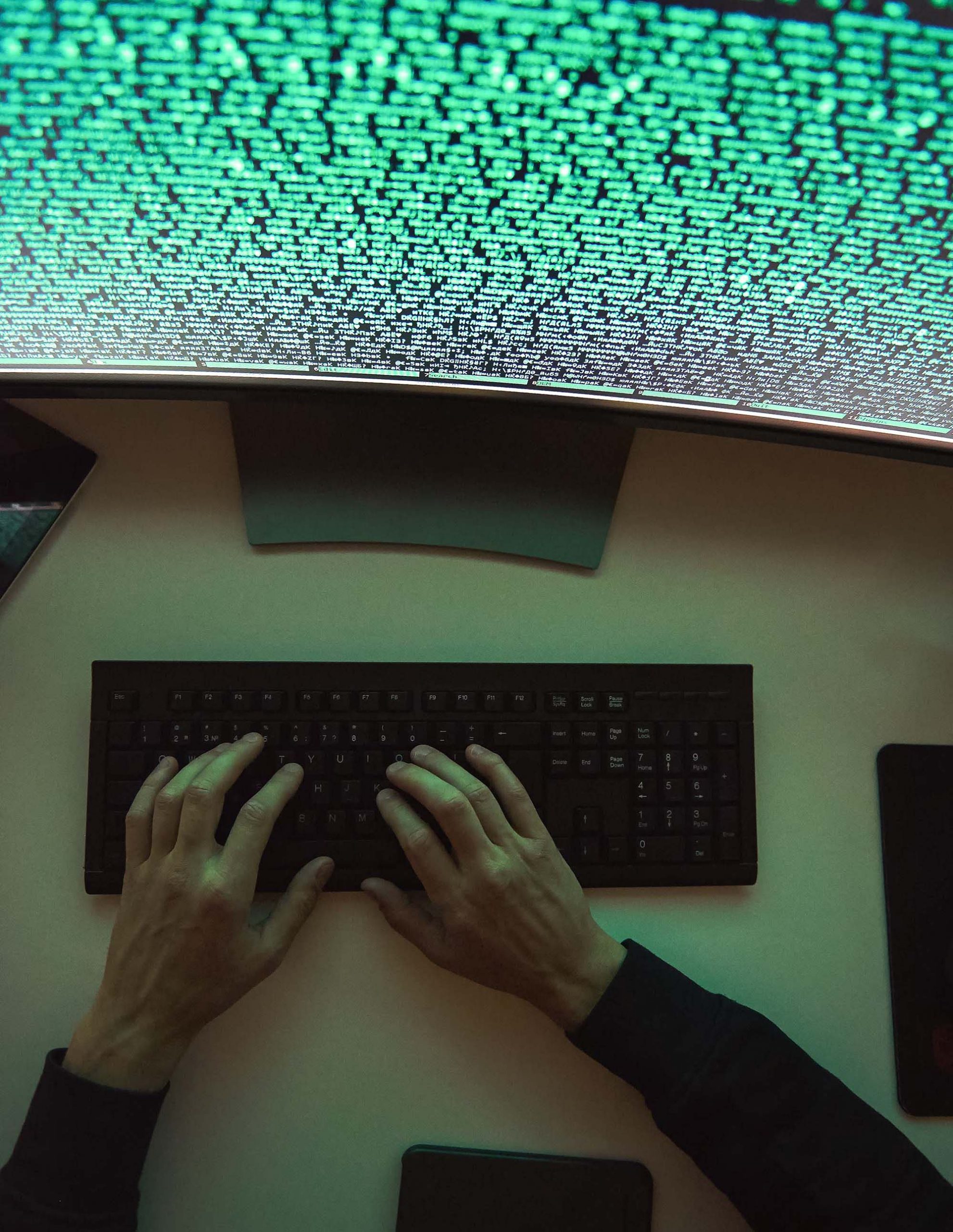 Hacker using a computer