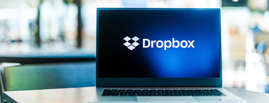 dropbox logo on laptop